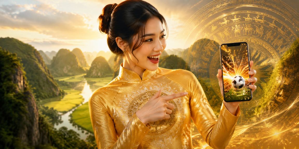 Người dùng Ninh Bình theo dõi cá cược thể thao với trang phục áo dài truyền thống
